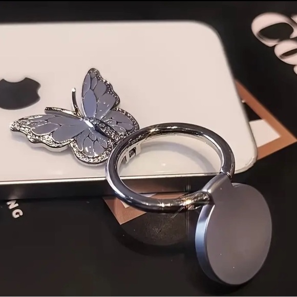 1 Pcs 360°Rotation Metal Butterfly Cell Phone Stand/ Finger Ring Holder - Picture 4 of 8